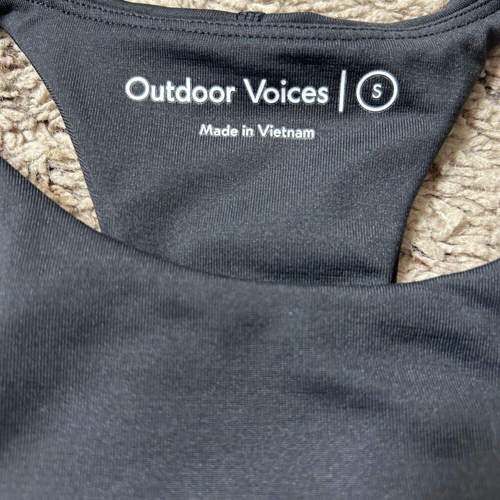 Outdoor Voices Sports Bra Womens Small Black High Neck Racerback Athletic‎ Gym - Picture 2 of 9